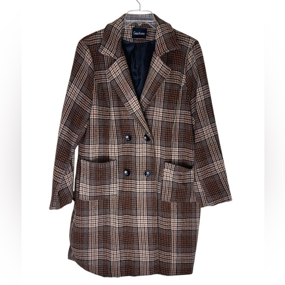 Chou Yatou - Notched Collar Double Breasted Wool Blend Over Coat. Size XL GUC - Picture 1 of 8